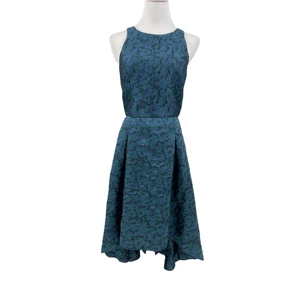 Sachin & Babi Dress Womens 2 Crystal Moon Blue Green High Low Cutout Back - Picture 5 of 15